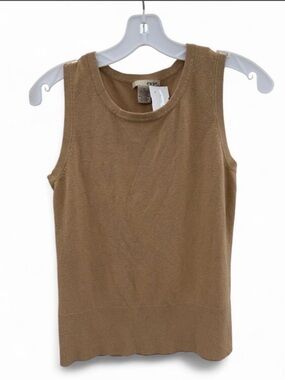 EVIE Tan Sleeveless Knit Tank Top